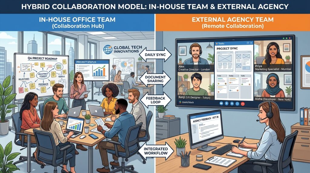 In-house marketing team versus digital marketing agency comparison