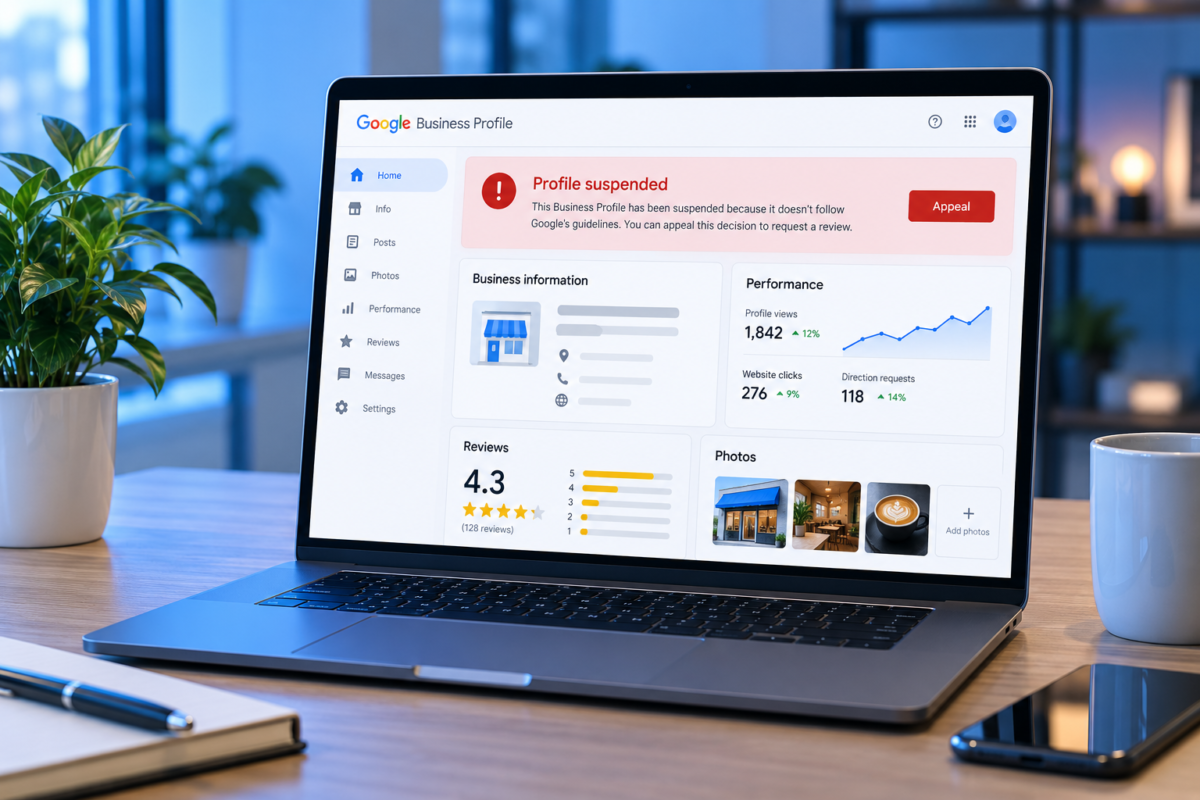 Google Business Profile suspended notice