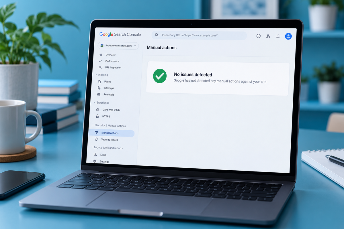 Checking for manual actions in Search Console